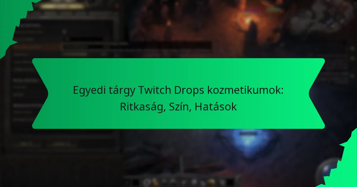 Egyedi tárgy Twitch Drops kozmetikumok: Ritkaság, Szín, Hatások