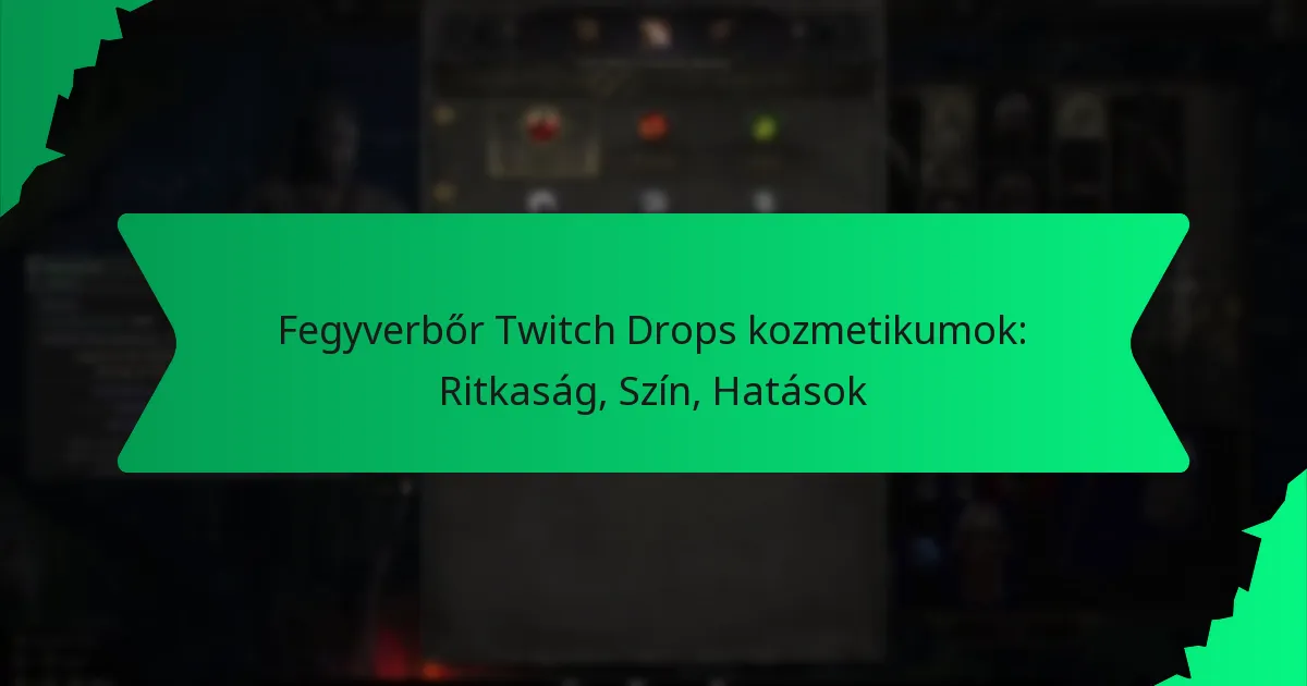Fegyverbőr Twitch Drops kozmetikumok: Ritkaság, Szín, Hatások