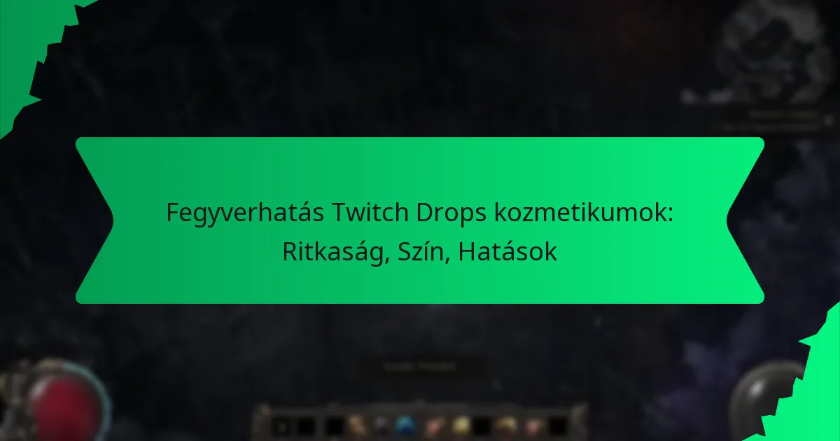 Fegyverhatás Twitch Drops kozmetikumok: Ritkaság, Szín, Hatások