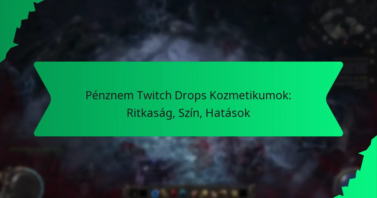 Pénznem Twitch Drops Kozmetikumok: Ritkaság, Szín, Hatások