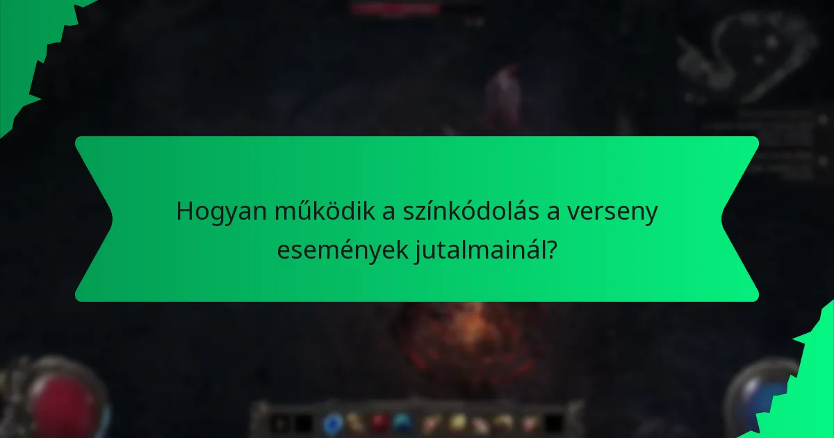 Hogyan működik a színkódolás a verseny események jutalmainál?